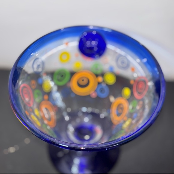 Hand Blown Margarita Glass Kosta Boda Royal Carribean Swirl Glass Set of 2 - Picture 8 of 8